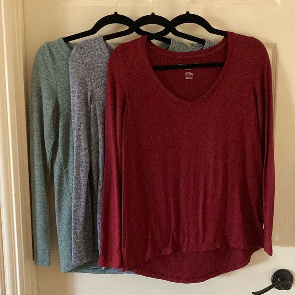 American Eagle Soft & Sexy Plush Long Sleeve Shirts Bundle Tops Blouse Like New